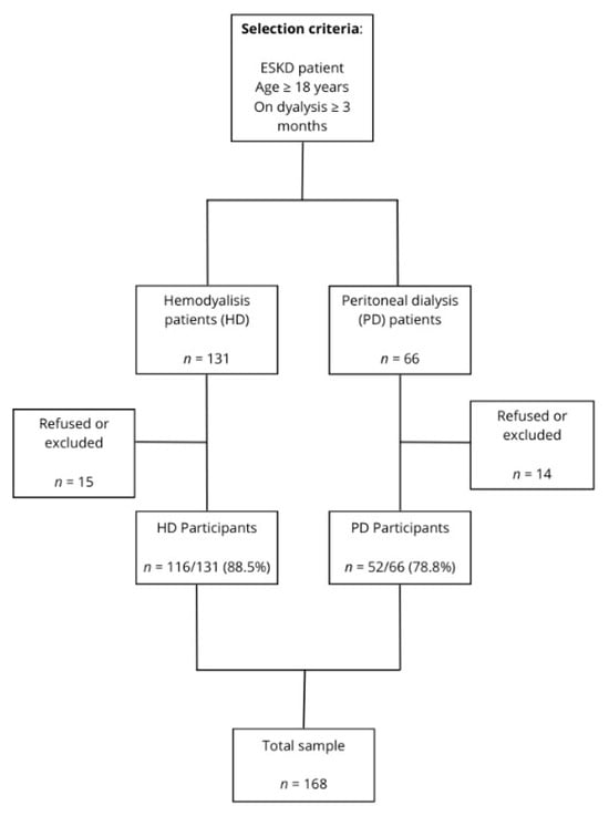 Flowchart of participant selection and inclusion for HD and PD groups.