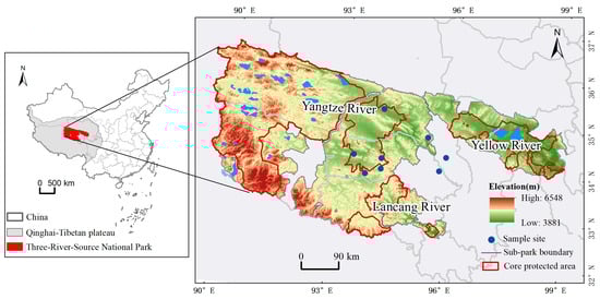 Location of the Three-River-Source National Park.