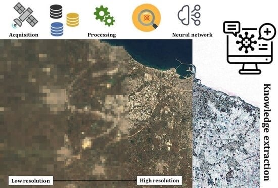 Study area (red circle) located in Southern Italy and a representative image of the town and structures.