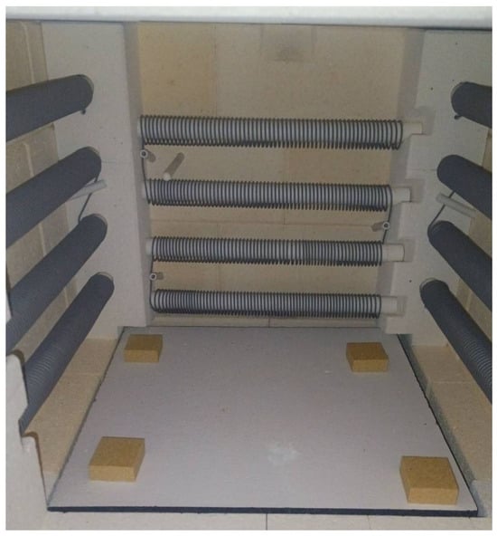 Location of the thermocouple inside the kiln.