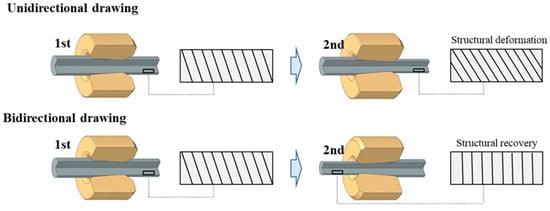 Schematic diagram of unidirectional and bidirectional drawing.