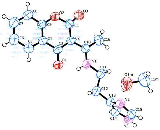 The molecular structure of compound 2b (ellipsoid probability 50%).