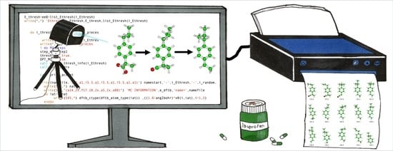 Molecular structure of ibuprofen and the twenty four identified significant TPs. The naming of each TP is a combination of its molar mass and of a second number to distinguish molecules with the same mass but different structures. The TPs are sorted by decreasing molar mass (in a.u.). Oxygen, carbon and hydrogen atoms are depicted as red, green and white circles, respectively. C1 and C4 atoms—on the top and on the bottom of the central ring as shown in the structure of molar mass 206 (top left)—identify the ring carbon atoms attached to the isobutyl group and to the propionic acid group, respectively.