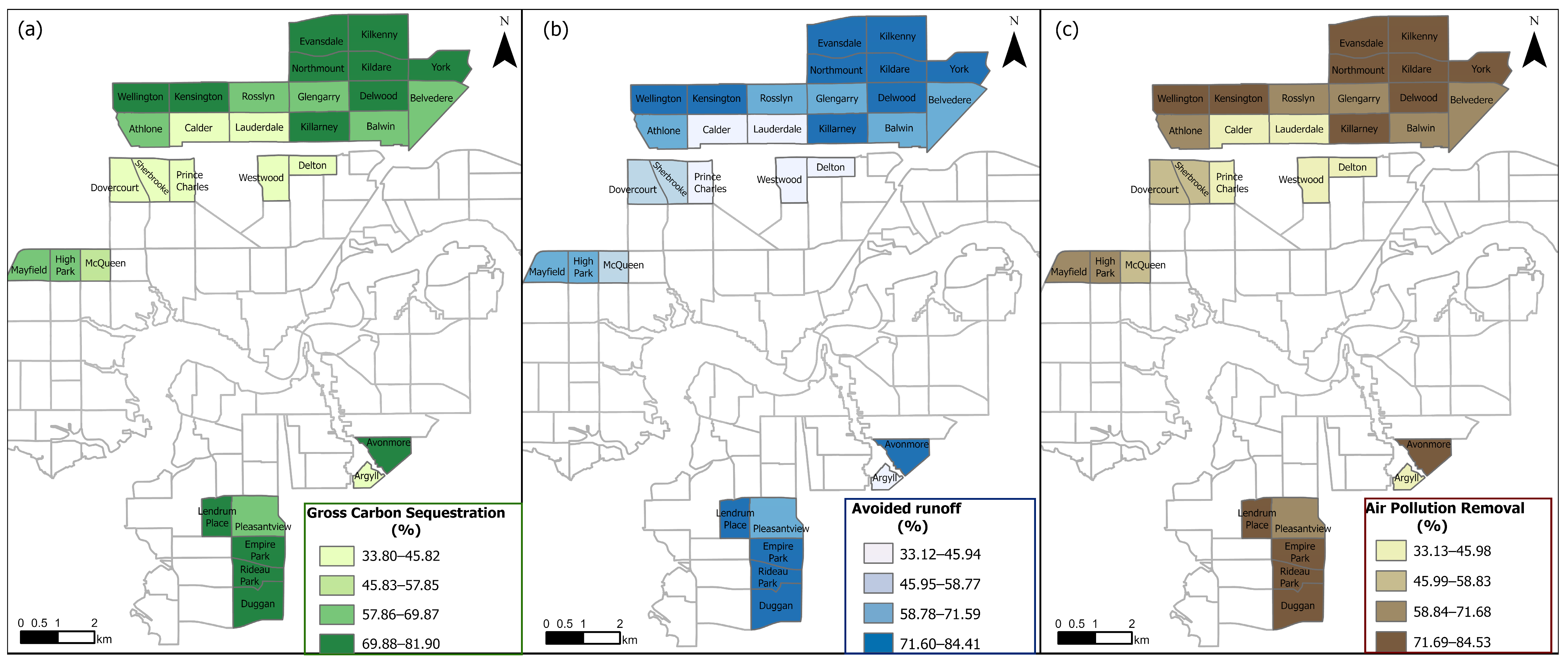 Cumulative Distribution Example Urban Green Guardians: Quantifying Ecosystem Services of Public Versus ...