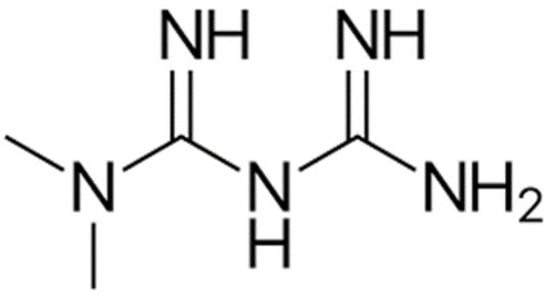 Metformin chemical structure.