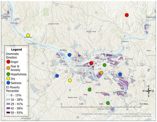 Dominate Emotion Expressed and EJ Poverty Percentiles.