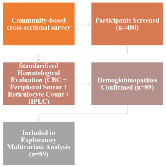 Flow diagram of participant selection for the exploratory multivariate analysis.