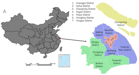 Location of Shanghai, China.